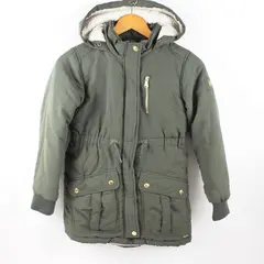 Justice Girls Sherpa-Lined Jacket Army Green Size Medium 10 FLAWED