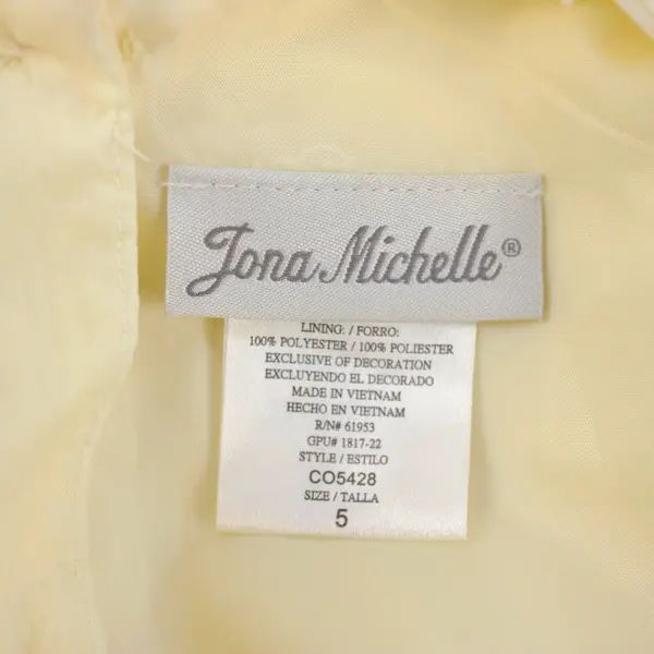 Jona Michelle Girls Cream Sequin Tulle Dress Size 5 CO5428