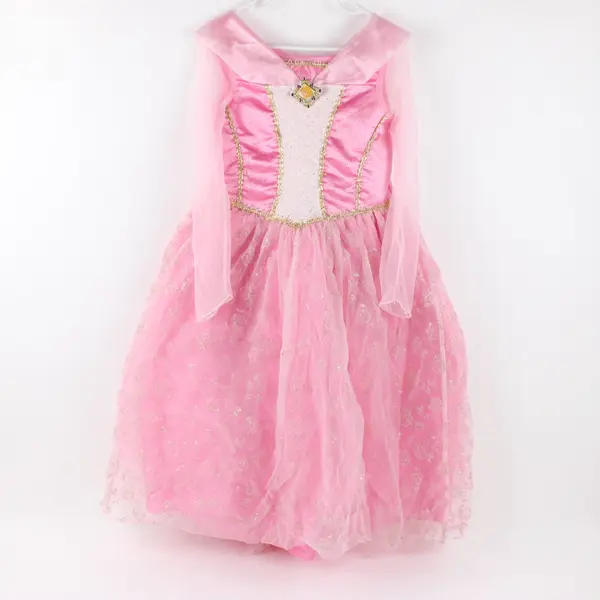 Disney Store Princess Aurora Pink Dress Costume Girls Size Small 6/6X FLAWED