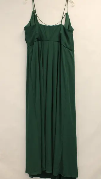 David's Bridal Women's Plus Size 18 Forest Green V-Neck Wrap Maxi Dress