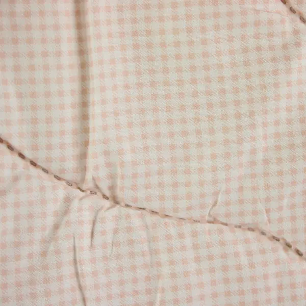 Pink Gingham Floral Baby Toddler Crib Blanket 40 x 60