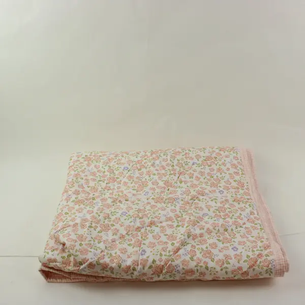 Pink Gingham Floral Baby Toddler Crib Blanket 40 x 60