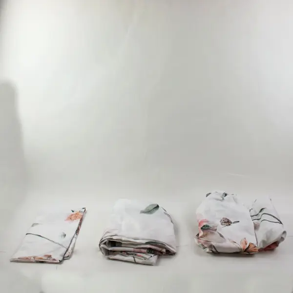 3 Pc Botanical Floral Print Twin Sheet Set Pre-Owned