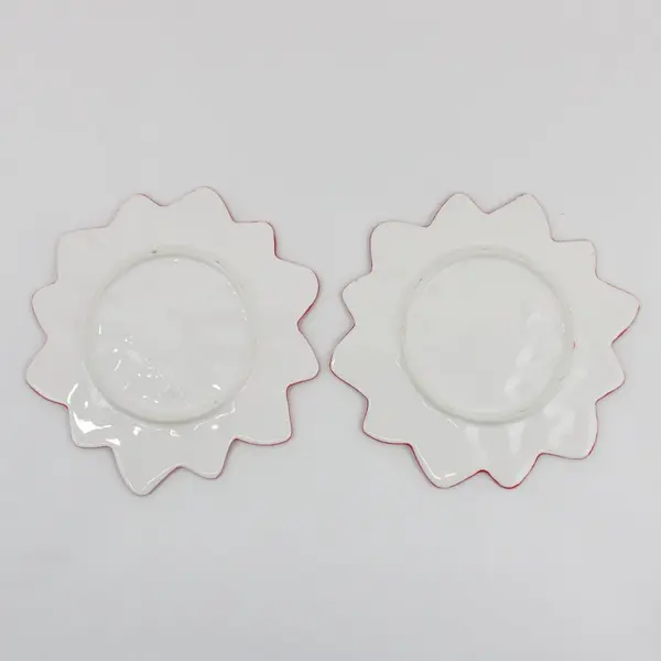 Christopher Radko Poinsettia Ceramic Dessert Salad Plates Set of 2