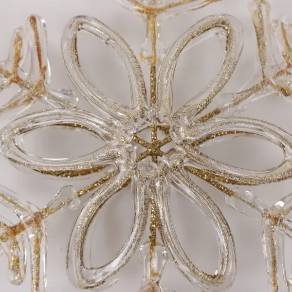 Lot of 3 Clear Snowflake Christmas Tree Ornaments