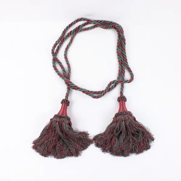 Red & Green Tassel Curtain Tieback 8.5 ft Decorative Window Treatment