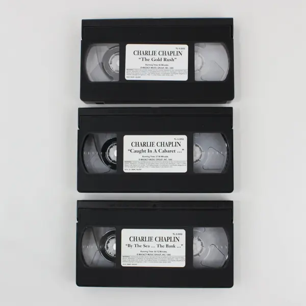 Charlie Chaplin 3-VHS Set Gold Rush Caught in a Cabaret By the Sea/The Bank