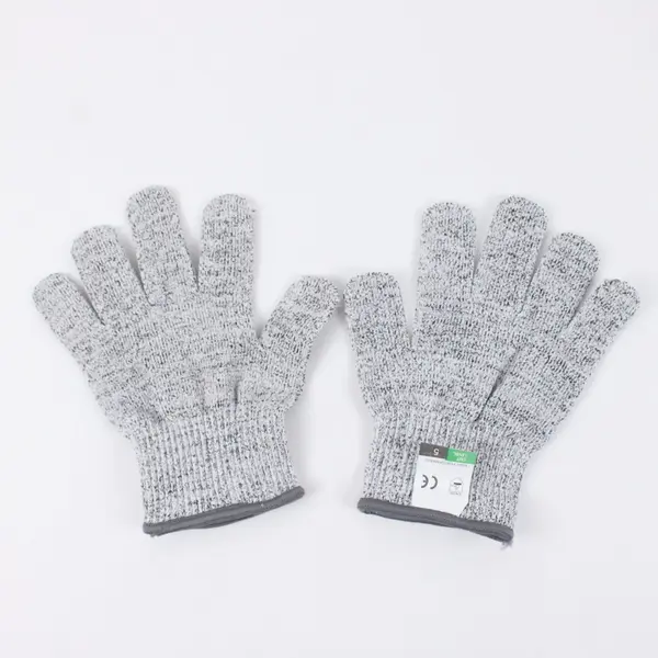 Women's Large Gray Knit Cut Resistant Level 5 Work Gloves