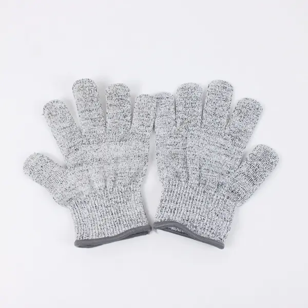 Women's Large Gray Knit Cut Resistant Level 5 Work Gloves
