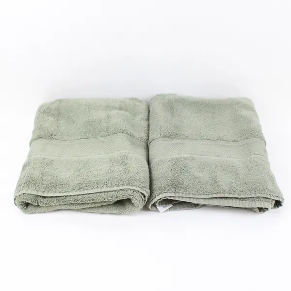Set of 2 JCPenney Home Collection Textured Bath Towels Muted Green