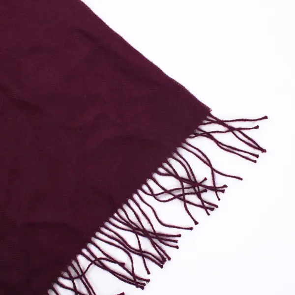 La Alpaca Burgundy Fringed Rectangle Scarf 12 x 64 in