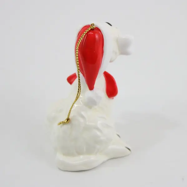 Hamilton Gifts Ruff Dog Santa Hat Bone Ornament P3966 1988 Copyright