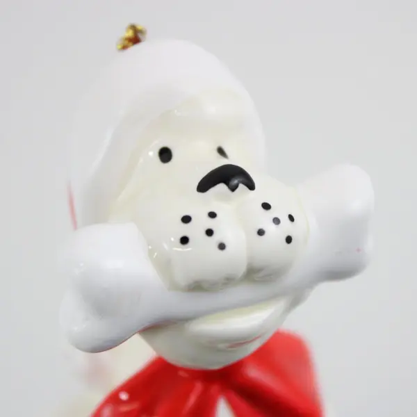 Hamilton Gifts Ruff Dog Santa Hat Bone Ornament P3966 1988 Copyright