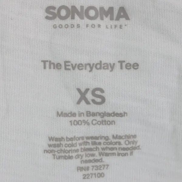 Sonoma Everyday Tee Women's White Crewneck Short Sleeve T-Shirt XS