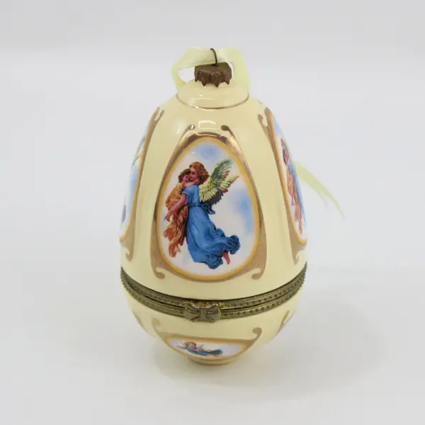 Mr. Christmas Valerie Parr Hill Musical Angel Egg Ornament Trinket Box
