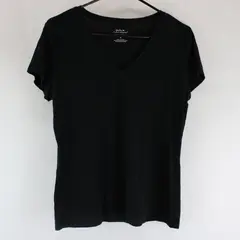 Banana Republic Timeless Tee Women's Medium Black V-Neck Short Sleeve