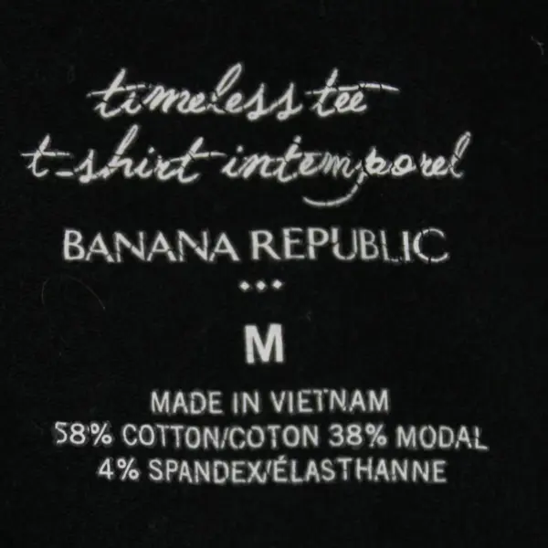 Banana Republic Timeless Tee Women's Medium Black V-Neck Short Sleeve