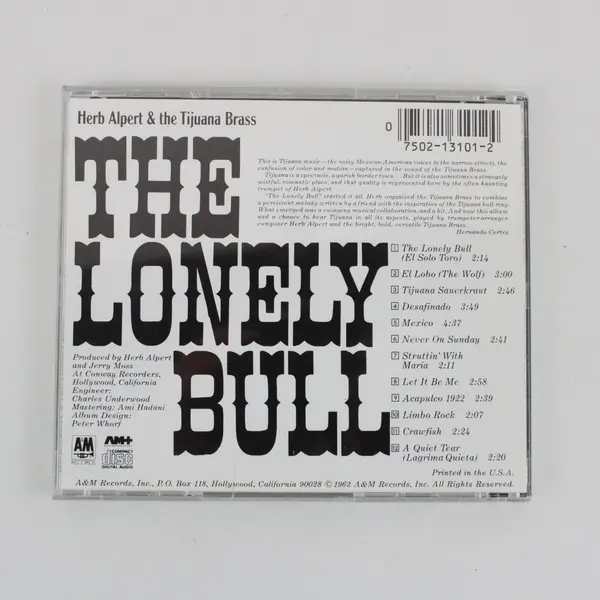 The Lonely Bull CD Herb Alpert & Tijuana Brass A&M Catalog 3101