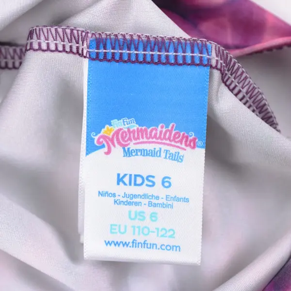 Fin Fun Mermaidens Mermaid Tail Pink Purple Kids Size 6