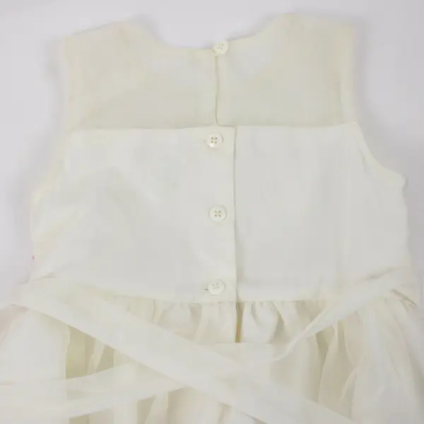 Jona Michelle Girls Cream Tulle Dress Pink Floral Embroidery Size 5