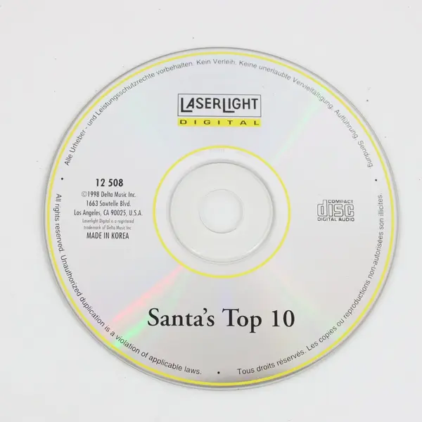 Santa's Top 10 Christmas Music CD 1998, #12 508 