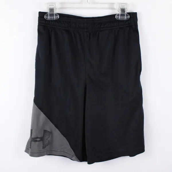Under Armour Youth Medium Black Gray Athletic Shorts