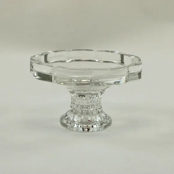 Clear Lead Crystal Glass Candlestick Candle Holder