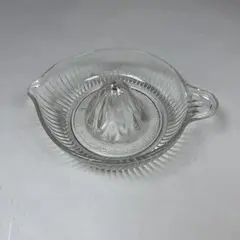 Anchor Hocking Clear Glass Citrus Juicer Reamer Ribbed Pour Spout Handle