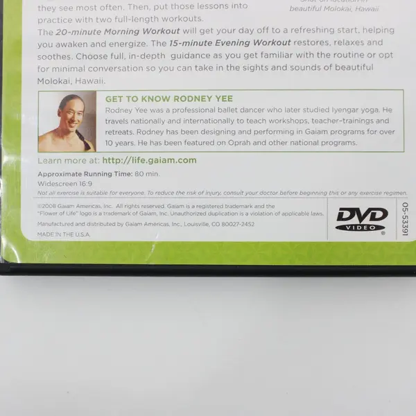 Gaiam Rodney Yee's Yoga for Beginners DVD Colleen Saidman 80 Min 2008