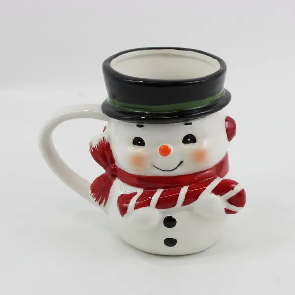 Transpac Snowman Candy Cane Coffee Mug Holiday
