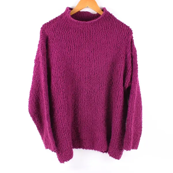 Coldwater Creek Women's Mock Neck Sweater Large Fuchsia Purple