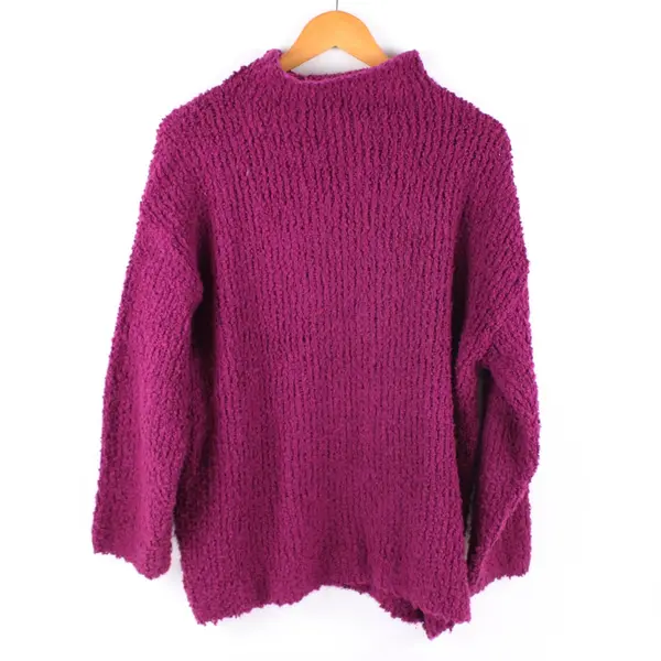 Coldwater Creek Women's Mock Neck Sweater Large Fuchsia Purple
