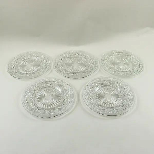 Imperial Glass Cape Cod Clear Set of 5 Salad Plates 8 Inch