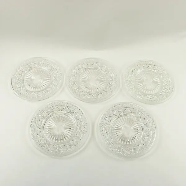Imperial Glass Cape Cod Clear Set of 5 Salad Plates 8 Inch