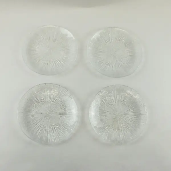 Sasaki Rain Glass Clear Textured Plates Set of 4