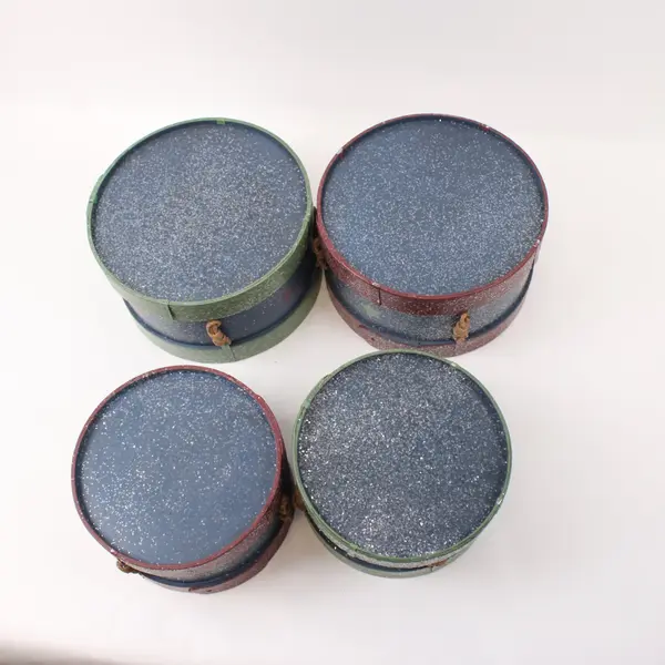 Roman Inc 2000 Vintage Drum Gift Boxes Set of 4 Holiday