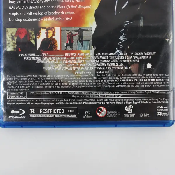 The Long Kiss Goodnight Blu-ray 1996 Geena Davis Samuel L Jackson