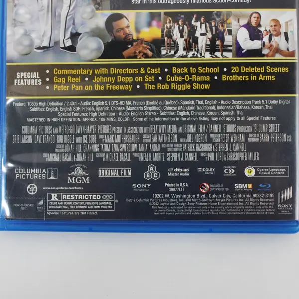 Sony Pictures 21 Jump Street Blu-ray 2012 Widescreen Jonah Hill Channing Tatum