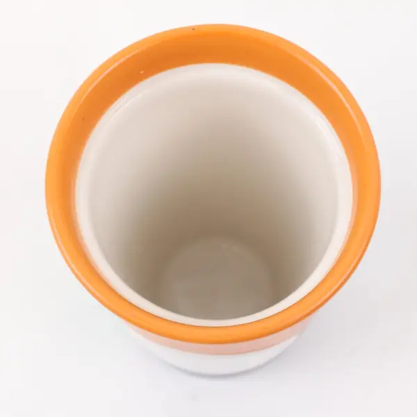 Starbucks 10oz Ceramic Travel Tumbler Orange Teal Purple Flat Oval Accent
