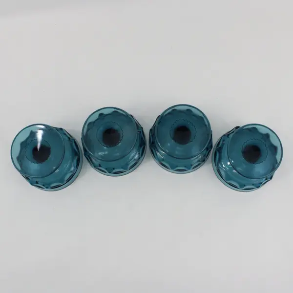 Set of 4 MCM Colony Crown Blue Glass Sherbet Champagne Glasses 