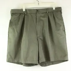 Haggar Men's Pleated Shorts Army Green Waist 40