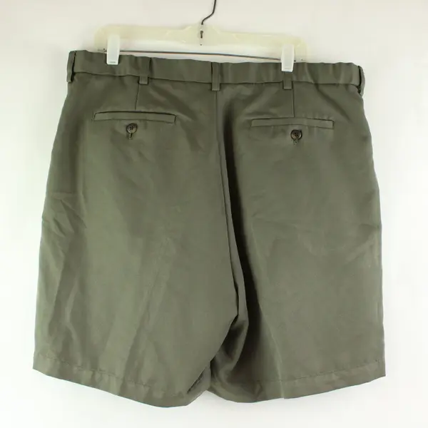 Haggar Men's Pleated Shorts Army Green Waist 40