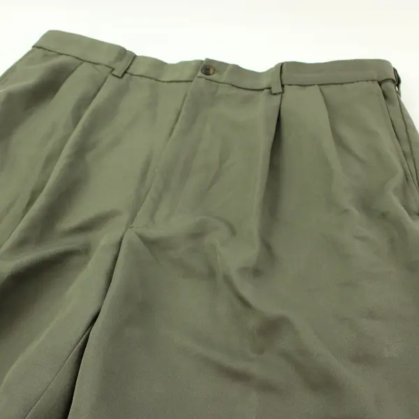 Haggar Men's Pleated Shorts Army Green Waist 40