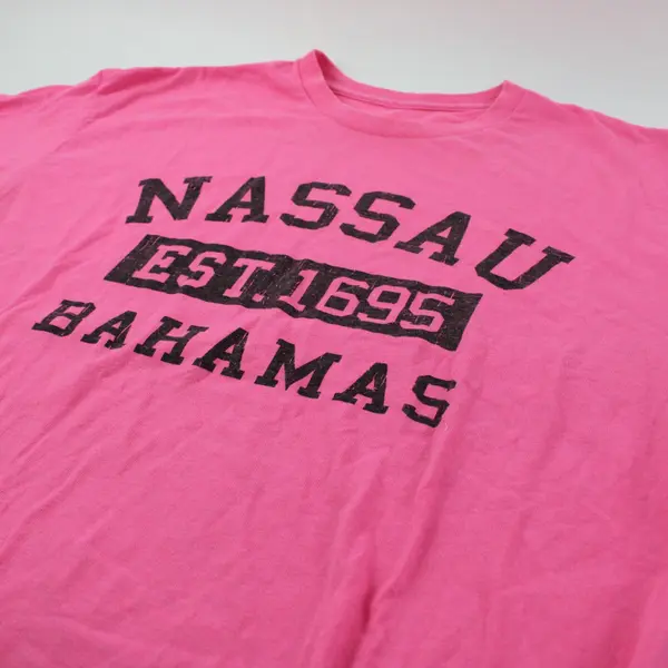 Nassau Bahamas Pink Men's T-Shirt Estimated 2XL No Size Tag