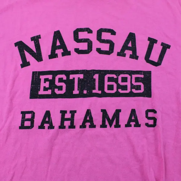 Nassau Bahamas Pink Men's T-Shirt Estimated 2XL No Size Tag