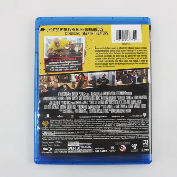 Central Intelligence Blu-ray 2016 Kevin Hart Dwayne Johnson Action Comedy