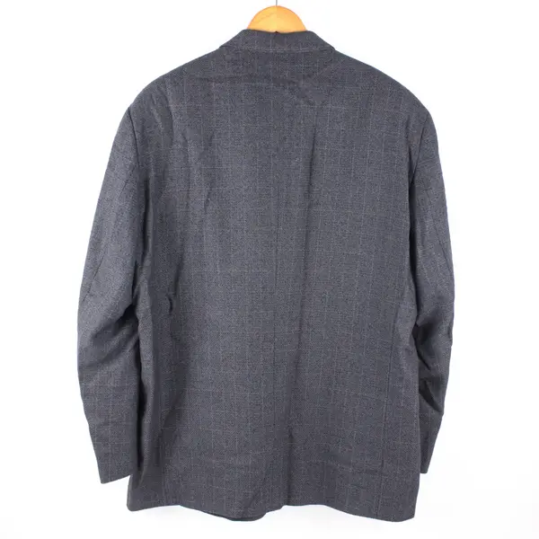 Pronto Uomo Men's 46R Gray Brown Plaid Silk Wool Suit Jacket