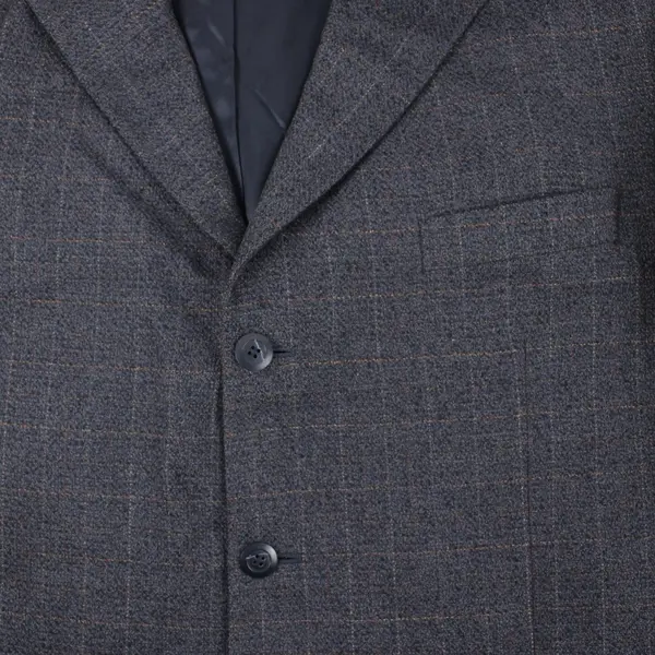 Pronto Uomo Men's 46R Gray Brown Plaid Silk Wool Suit Jacket