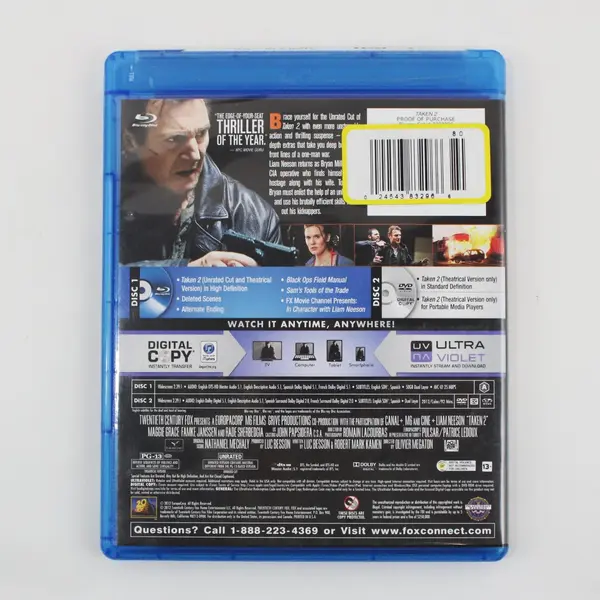 Taken 2 Unrated Cut 2012 Blu-ray Liam Neeson Movie
