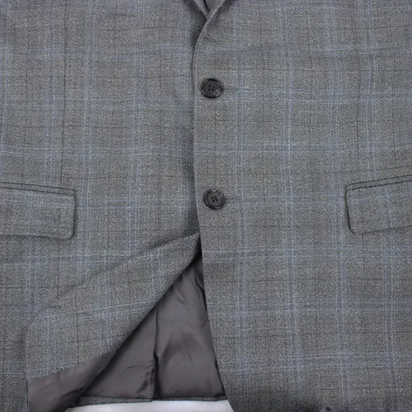 Lauren Ralph Lauren Men's 46R Gray Blue Plaid Suit Jacket